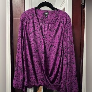 INC International Concepts Women's Vibrant Purple Blouse